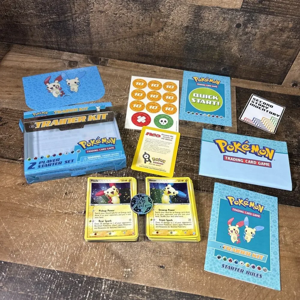 2006 Pokemon EX 2-Player Trainer Kit [Plusle & Minun] Jirachi Coin Papers OPEN
